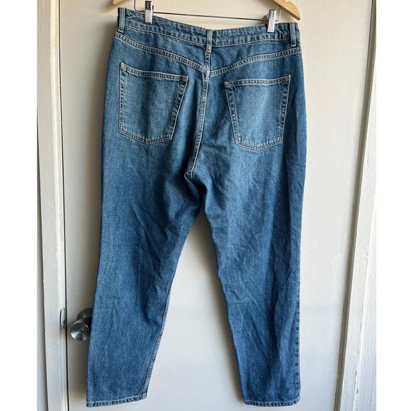 Topshop Original High Waisted Mom Jean Mid Blue Size 34 x 30 100% Cotton $74 - Picture 6 of 12
